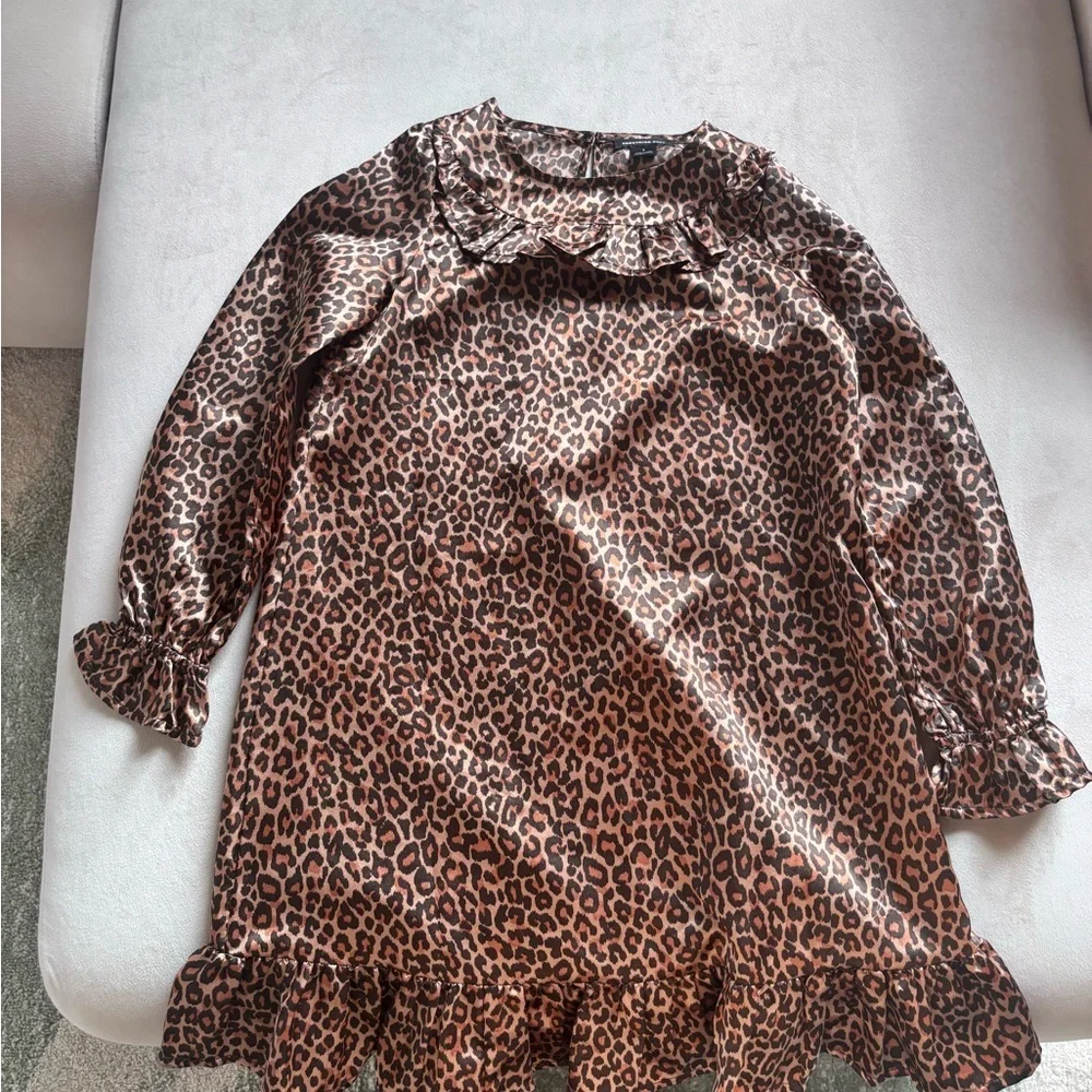 Leopard Print Satin Dress